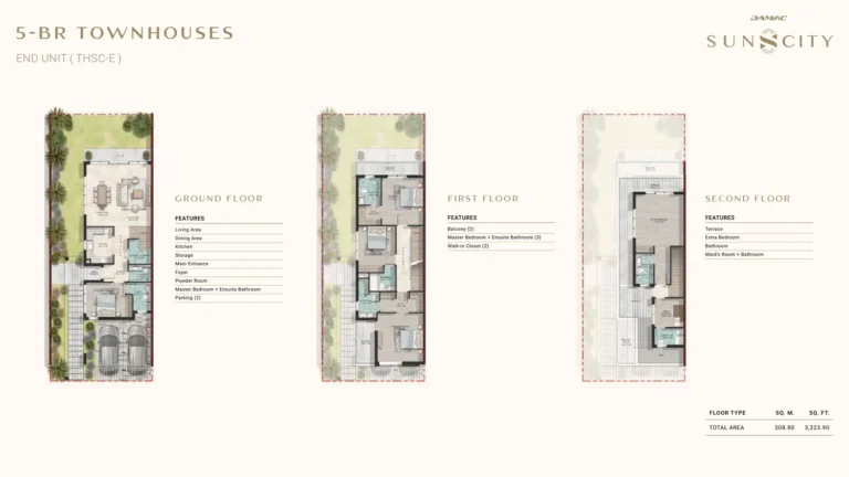 Damac Sun City floor plan 5 BR · 3323 sqft