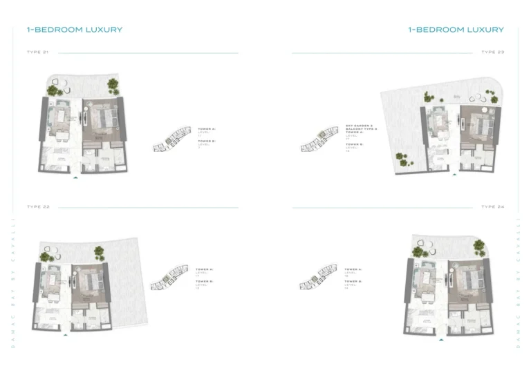 Damac Bay floor plan 1 BR