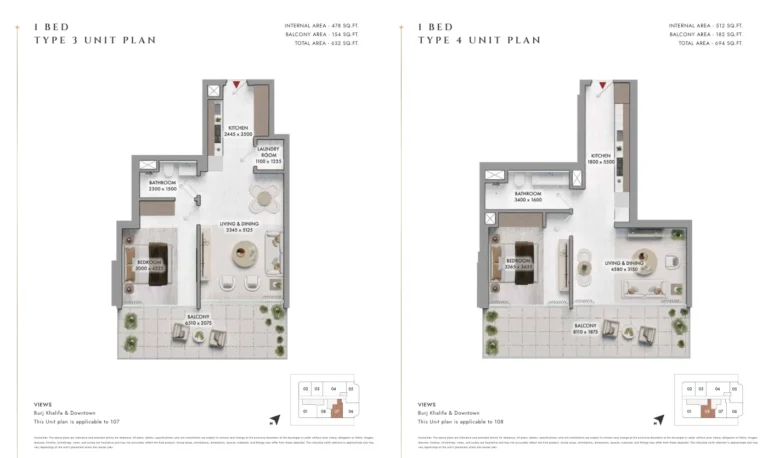 Elmora floor plan 1 BR · 632 sqft