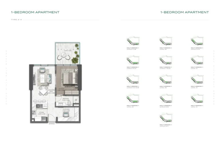 Damac Hills – Golf Greens 1 floor plan 1 BR