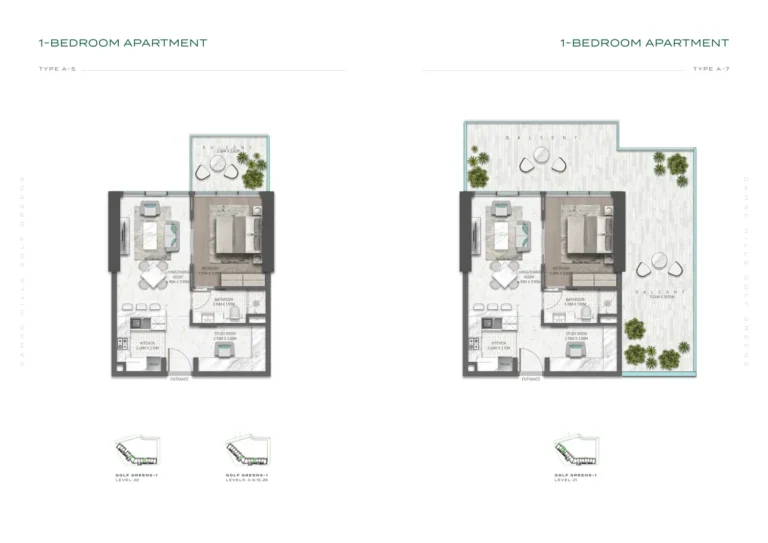 Damac Hills – Golf Greens 1 floor plan 1 BR