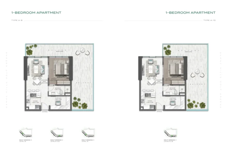 Damac Hills – Golf Greens 1 floor plan 1 BR