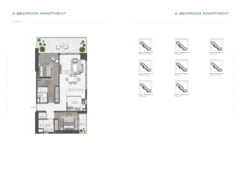 Damac Hills — Golf Greens 2 floor plan 2-спальн.