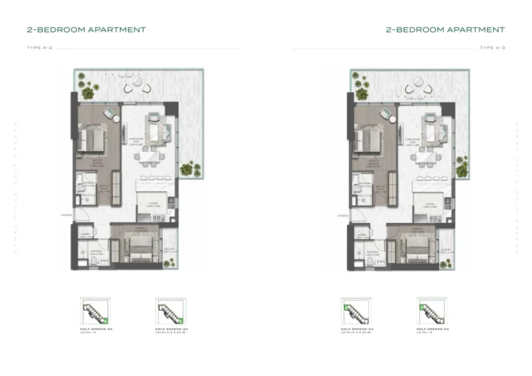 Damac Hills — Golf Greens 2 floor plan 2-спальн.