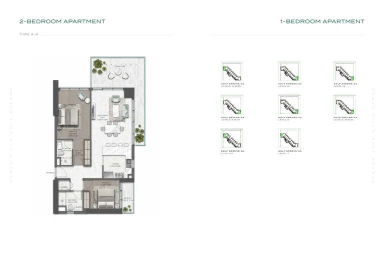 Damac Hills — Golf Greens 2 floor plan 2-спальн.