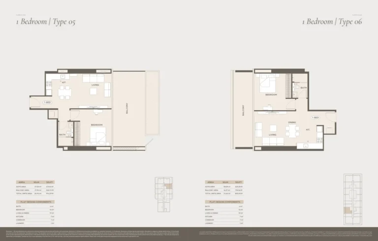 Damac Hills — Ivory floor plan 1-спальн. · 914 sqft