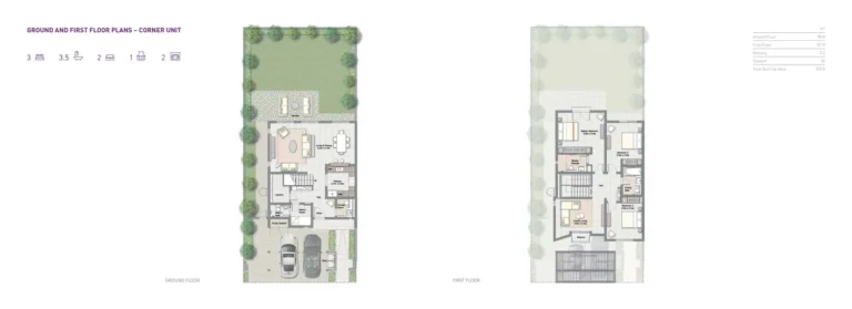 Damac Hills – Lilac floor plan 3 BR