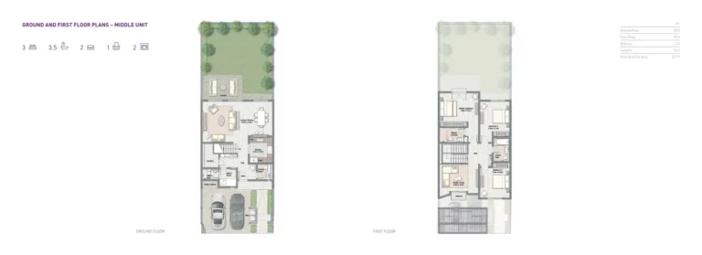 Damac Hills – Lilac floor plan 3 BR