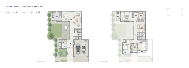 Damac Hills – Lilac floor plan 3 BR