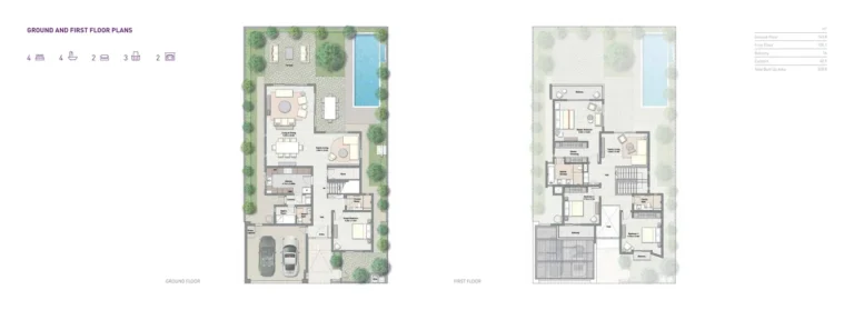 Damac Hills – Lilac floor plan 4 BR