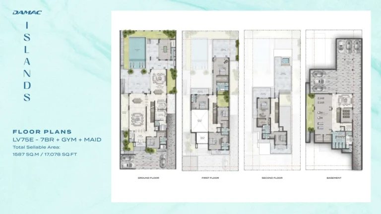 Damac Islands – Bali 2 floor plan 7 BR · 17078 sqft