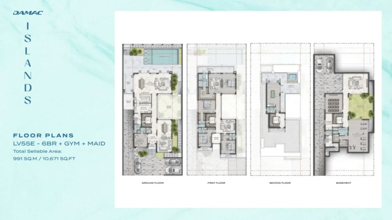 Damac Islands – Bali 2 floor plan 6 BR · 10671 sqft
