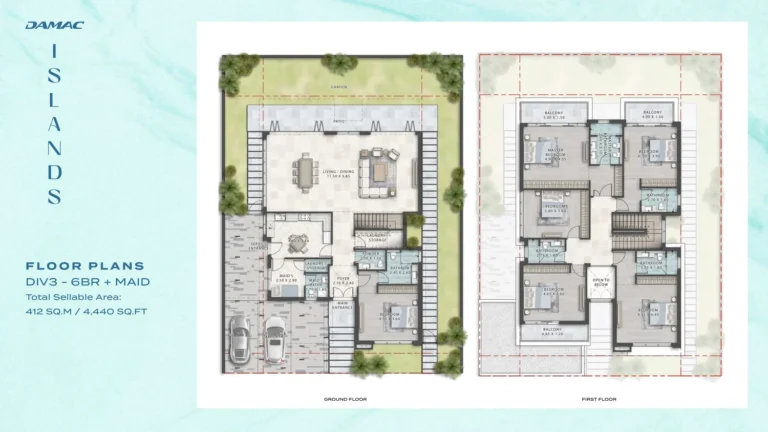 Damac Islands – Bali 2 floor plan 6 BR · 4440 sqft