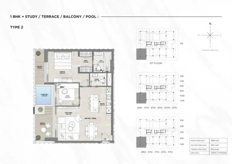 Gharbi I Residences floor plan 1 BR · 1772 sqft