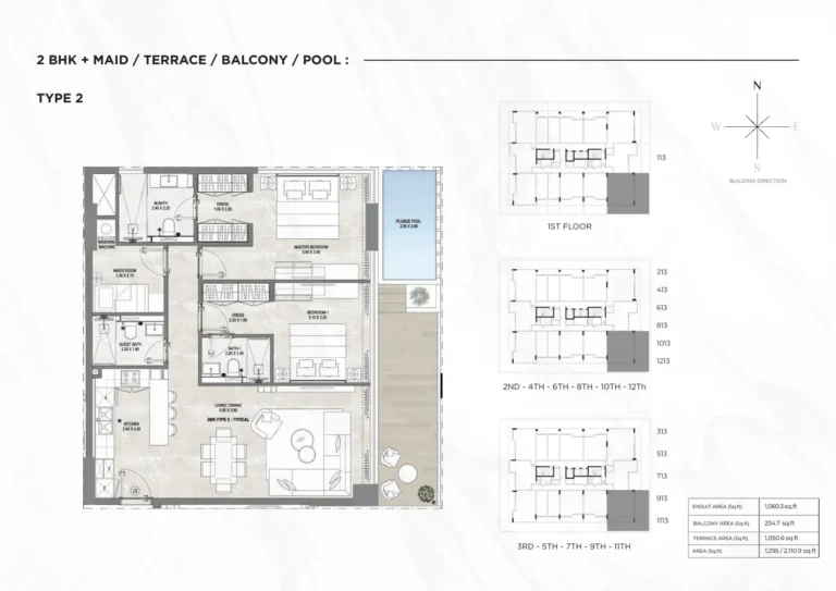 Gharbi I Residences floor plan 2 BR · 2110 sqft