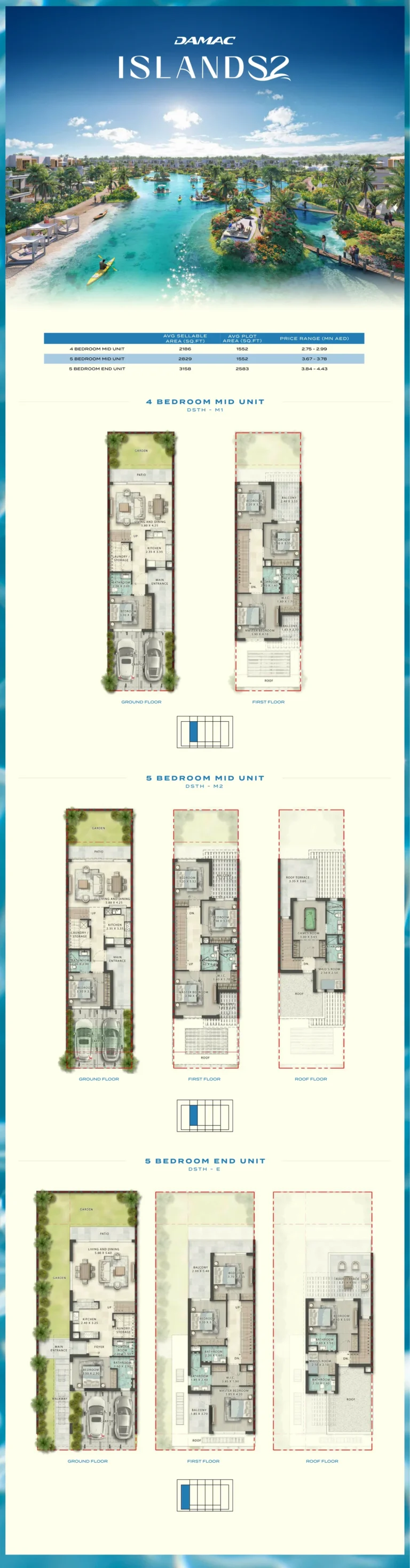 Damac Islands 2 – Bermuda floor plan 4 BR · 2588 sqft