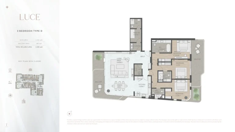 Luce floor plan 3 BR · 2203 sqft