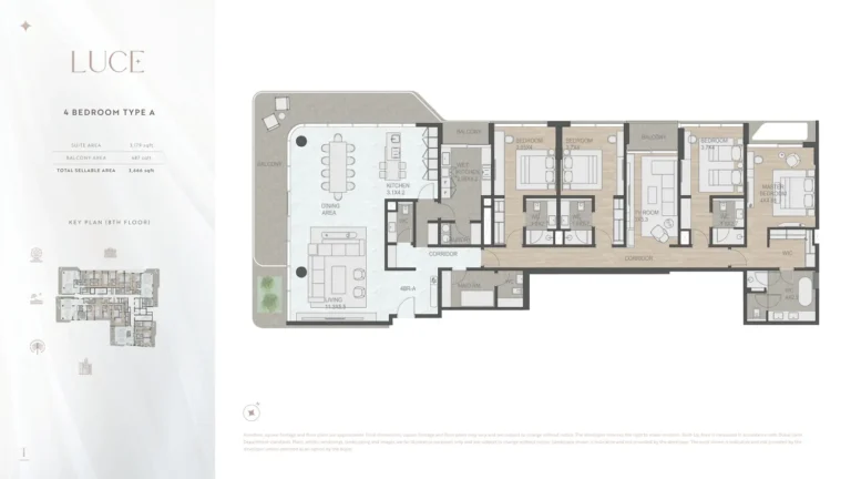 Luce floor plan 4 BR · 3179 sqft