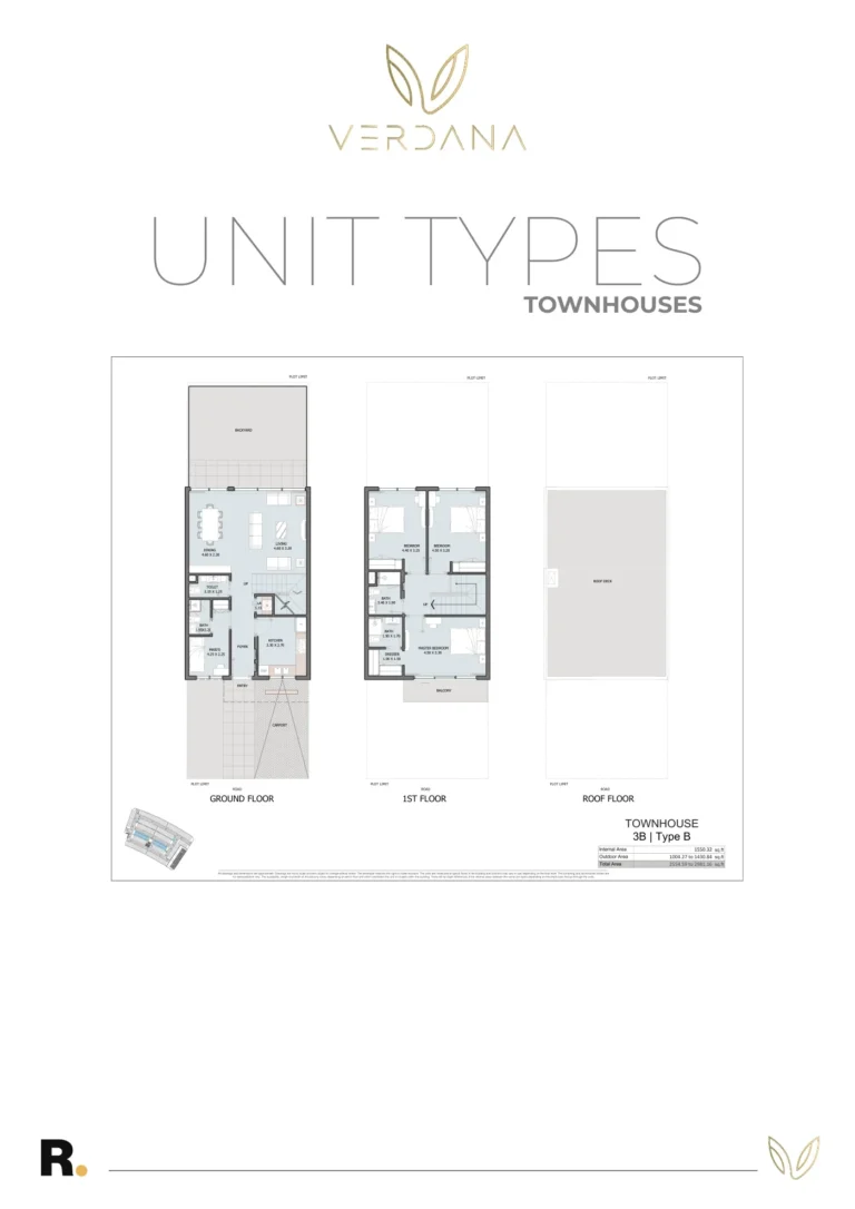 Verdana 6 floor plan 3 BR · 1550 sqft