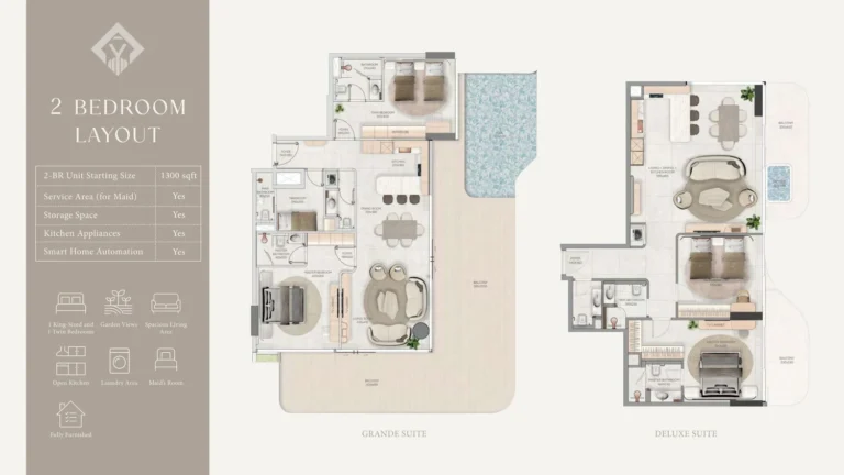 Vestoria Bay floor plan 2 BR · 1300 sqft