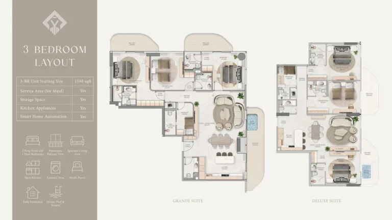 Vestoria Bay floor plan 3 BR · 1550 sqft