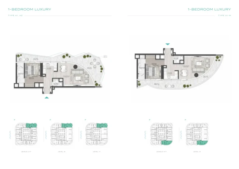 Volta Tower floor plan 1-спальн.