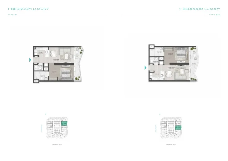 Volta Tower floor plan 1-спальн.