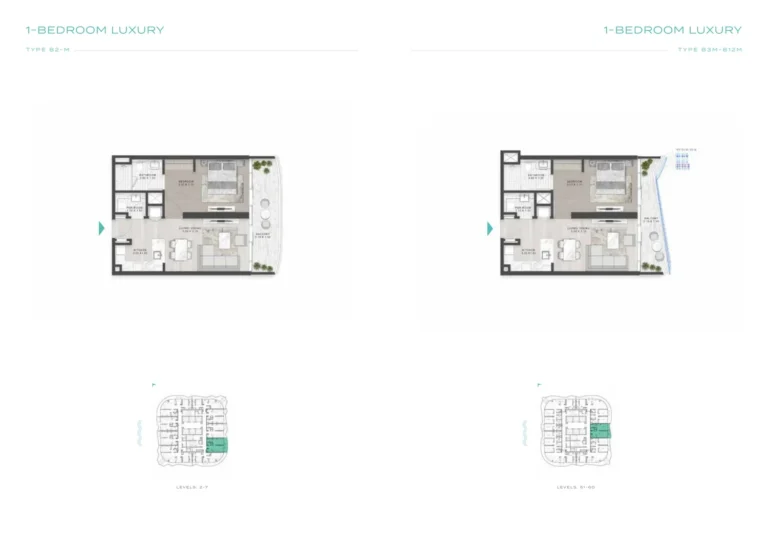 Volta Tower floor plan 1-спальн.