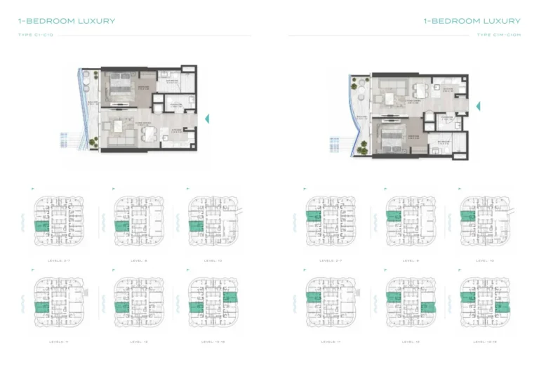 Volta Tower floor plan 1-спальн.
