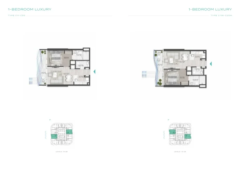 Volta Tower floor plan 1-спальн.