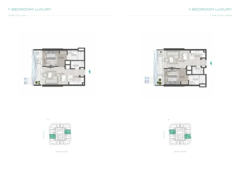 Volta Tower floor plan 1-спальн.