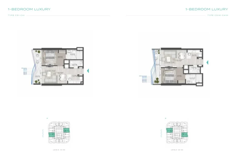 Volta Tower floor plan 1-спальн.