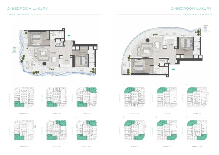 Volta Tower floor plan 2-спальн.