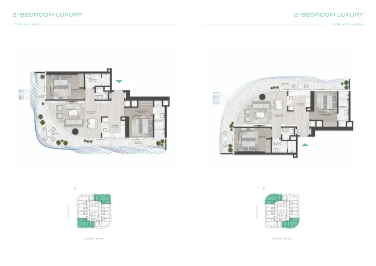Volta Tower floor plan 2-спальн.