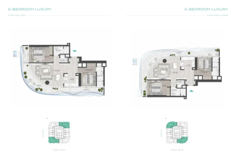 Volta Tower floor plan 2-спальн.
