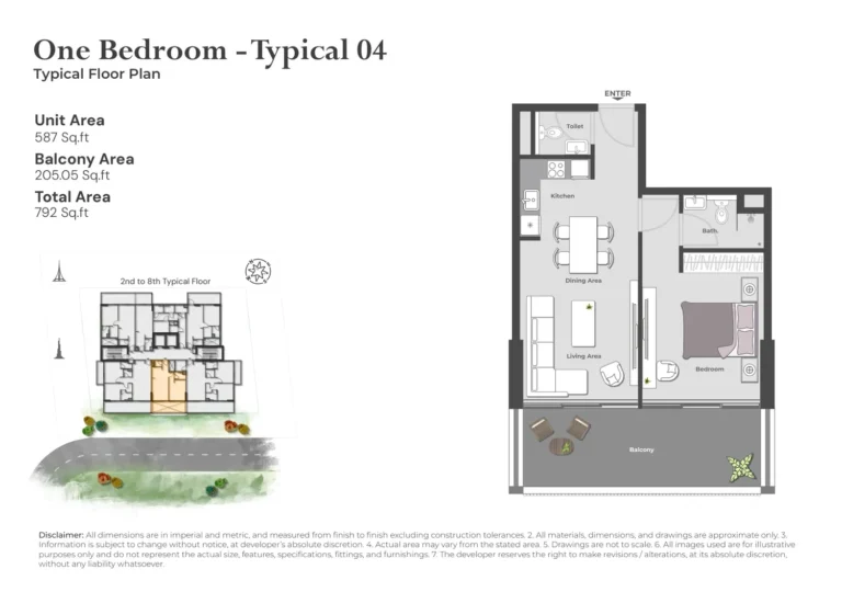 Arib Collection floor plan 1-спальн. · 792 кв. фут