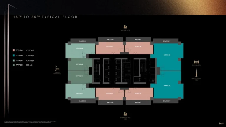 Burj Capital floor plan Studio