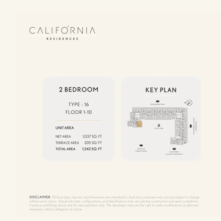 California By Sd floor plan 2 BR · 1242 sqft