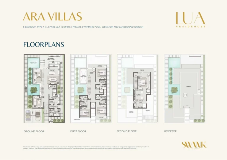 Lua Residences floor plan 5-спальн. · 4579 sqft