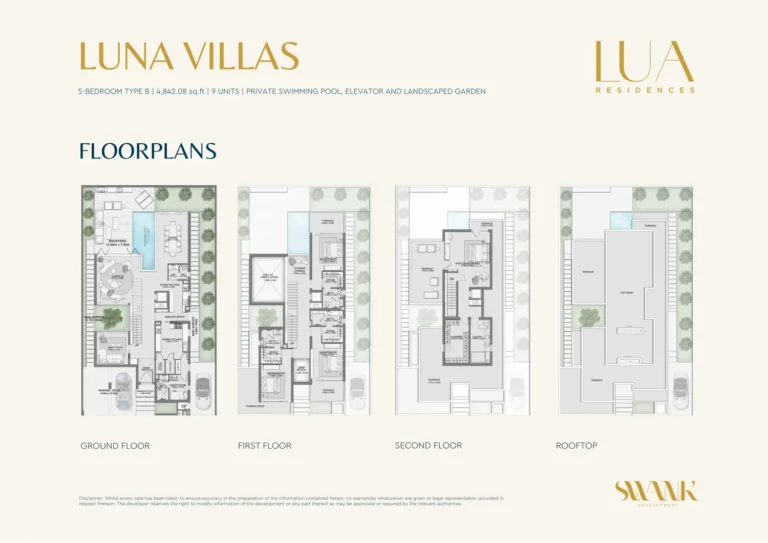 Lua Residences floor plan 5-спальн. · 4842 sqft