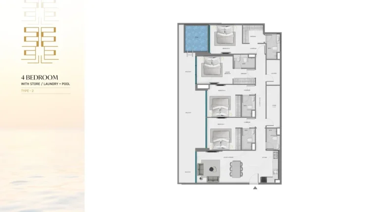 Ocean Crest By Sd floor plan 4-спальн.