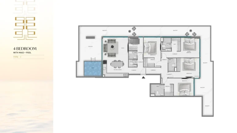 Ocean Crest By Sd floor plan 4-спальн.