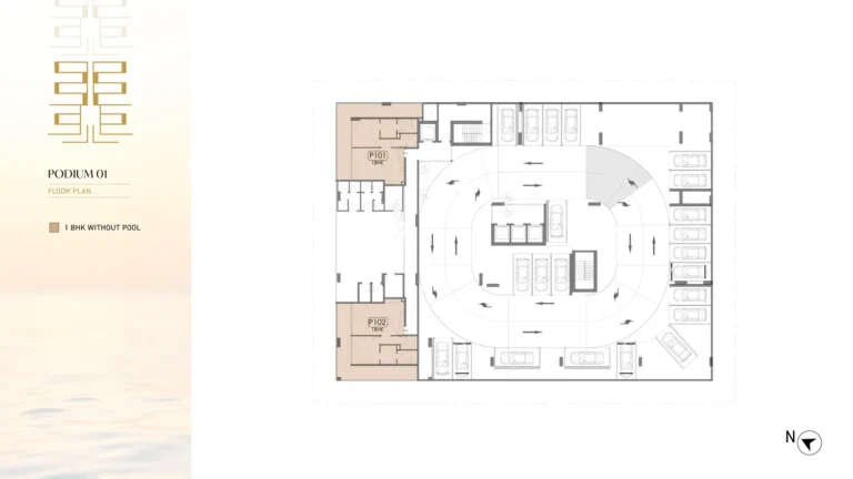 Ocean Crest By Sd floor plan 1-спальн.