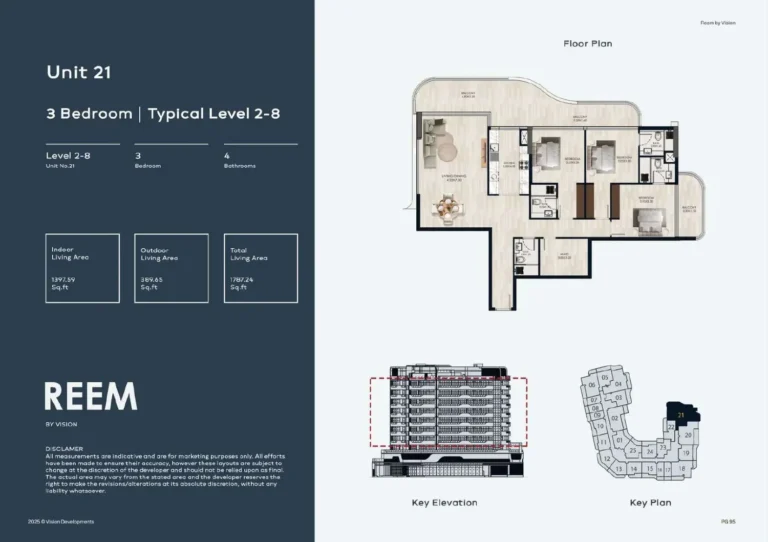 Reem By Vision floor plan 3-спальн. · 1787 sqft