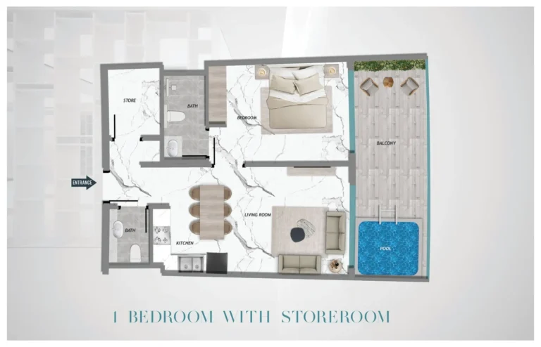 Samana Barari Heights floor plan 1 BR