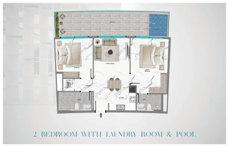Samana Barari Heights floor plan 2 BR