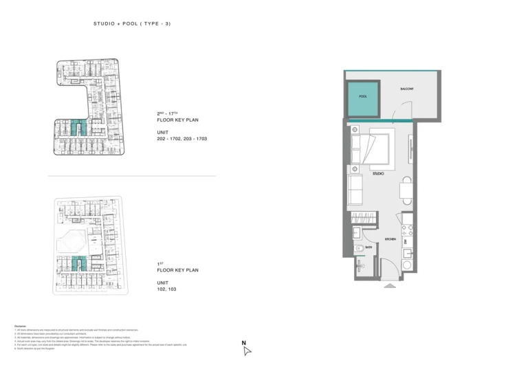 Samana Boulevard Heights floor plan Studio