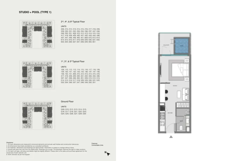 Samana Imperial Garden floor plan Studio