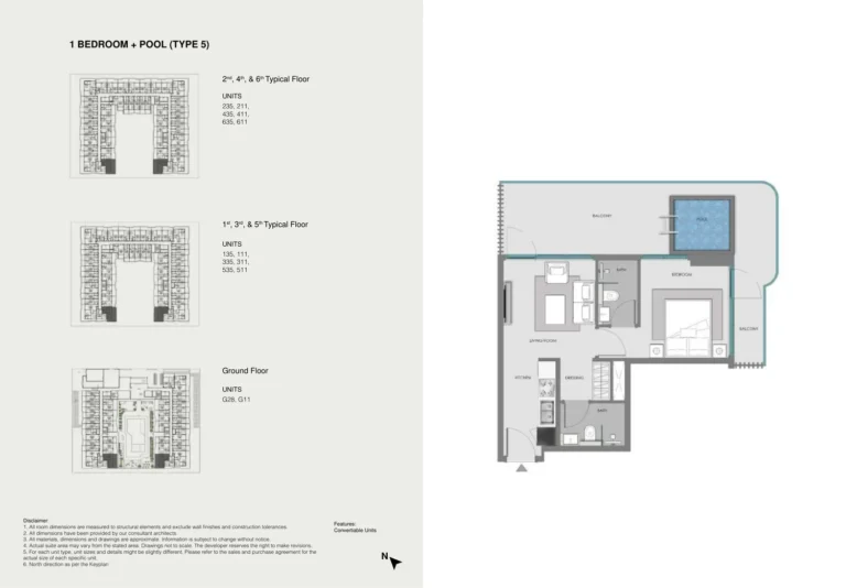 Samana Imperial Garden floor plan 1 BR
