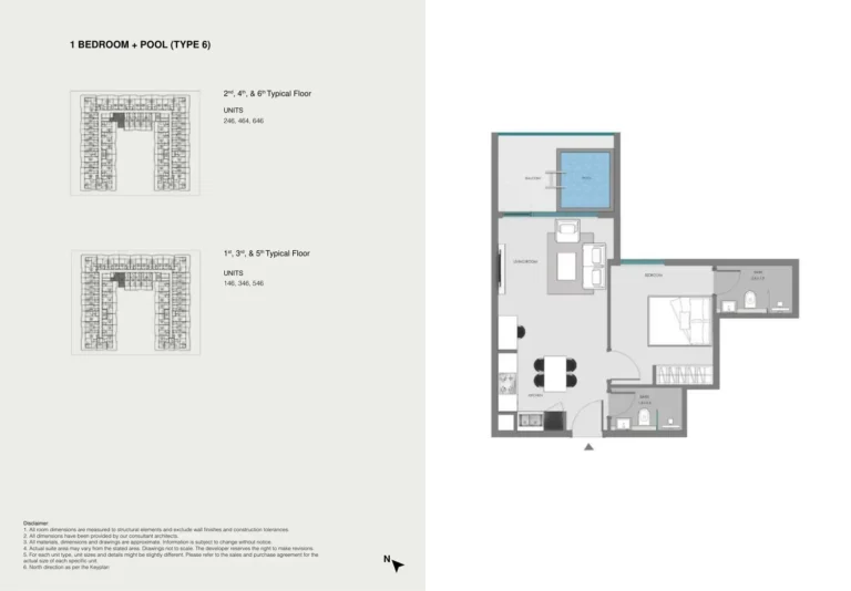 Samana Imperial Garden floor plan 1 BR